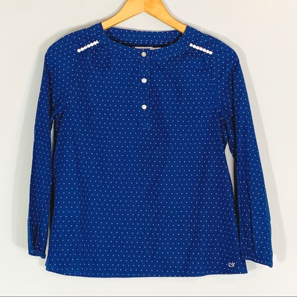 Vineyard Vines Other - Vineyard Vines | Blue & White Polka Dot Blouse